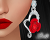 heart rose earrings