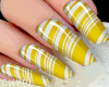 C~Yellow Stripes Nails