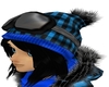 Blue Ski Hat With Hair