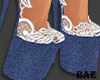 B| Lace Denim Heels