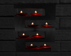 Black/Red Wall Candles