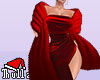 RED fur shawl