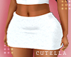 Fuzzy White Skirt