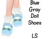 Blue Gray Doll Shoes