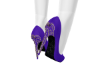 D Blue leather heels