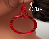 Red Hoop Earrings