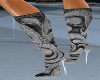 Black grey silver boots