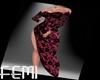 Black Pink Lace Gown