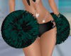 Teal & Black PomPoms