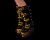 golden/black punk boots