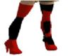 Black-dark red boots
