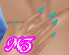MZ/ Blue Glitter Nails