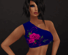 Sling top blue pink rose