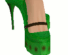 Green and brown pumps