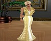 gold ruffles gown
