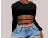 black crop top LS