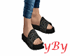 yBy LV Sandal Blck