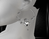 silvery love earrings