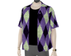 Knit purple checker S