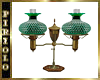 Antique Oil Lamp-GREEN