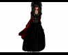 Black dress red cape
