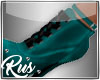 Rus: green ankle boots