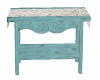 distressed blue table