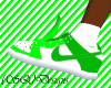 {SQ}Green/white Nikes
