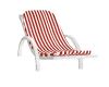 red  white beach lounger