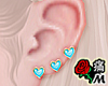 蝶 Blue Heart Earrings