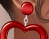 Heart Earrings Red