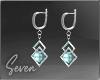 !7 Blue Diamond Earrings