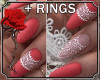 Coral Lace Nails+Rings