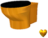 Gold and black toilet