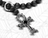 cross and black pearls