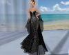 Black Sheer Shawl Gown