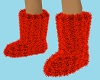 Sofia Red fuzzy boots