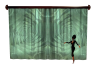 animated curtains green