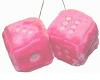 Pink Fluffy Dice