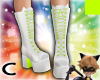(C) Lime/White Boots