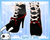 Ribbon Lace Boots Red