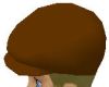 BROWN CAP ON BLOND HAIR