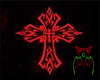 Shining red Goth cross