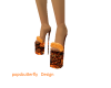 orange floral shoes