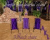 3 purple beach chairs