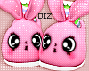 !!D Bunny Slippers Pink