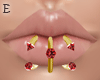 Gold Red Lip Piercing