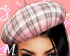 Mary Pink Plaid Beret
