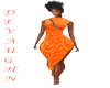 MYLA  ORANGE PRNT DRESS