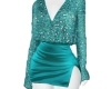 Lyrah Teal Sequin Dress